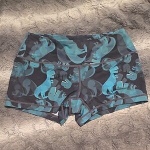 Feed Me Fight Me Dinosaur Print Athletic Shorts